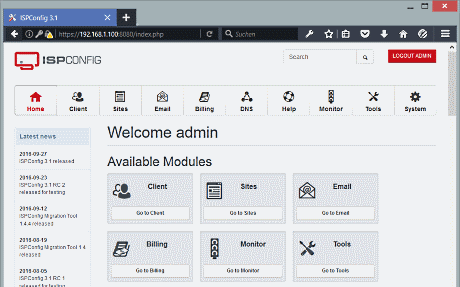 bind web control panel